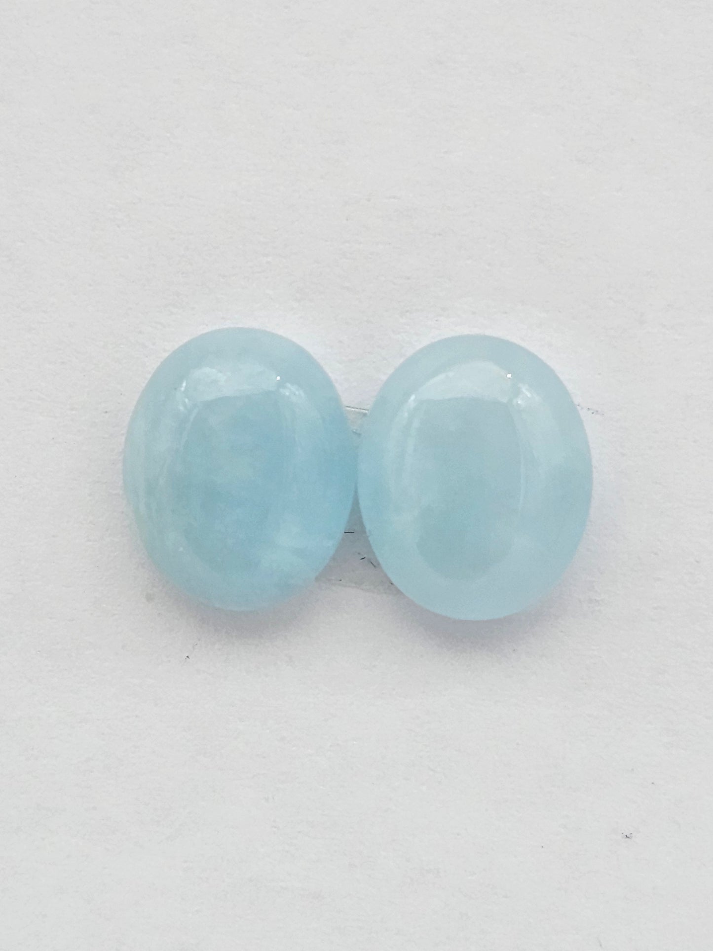 Aquamarine Silica Cabochon pair