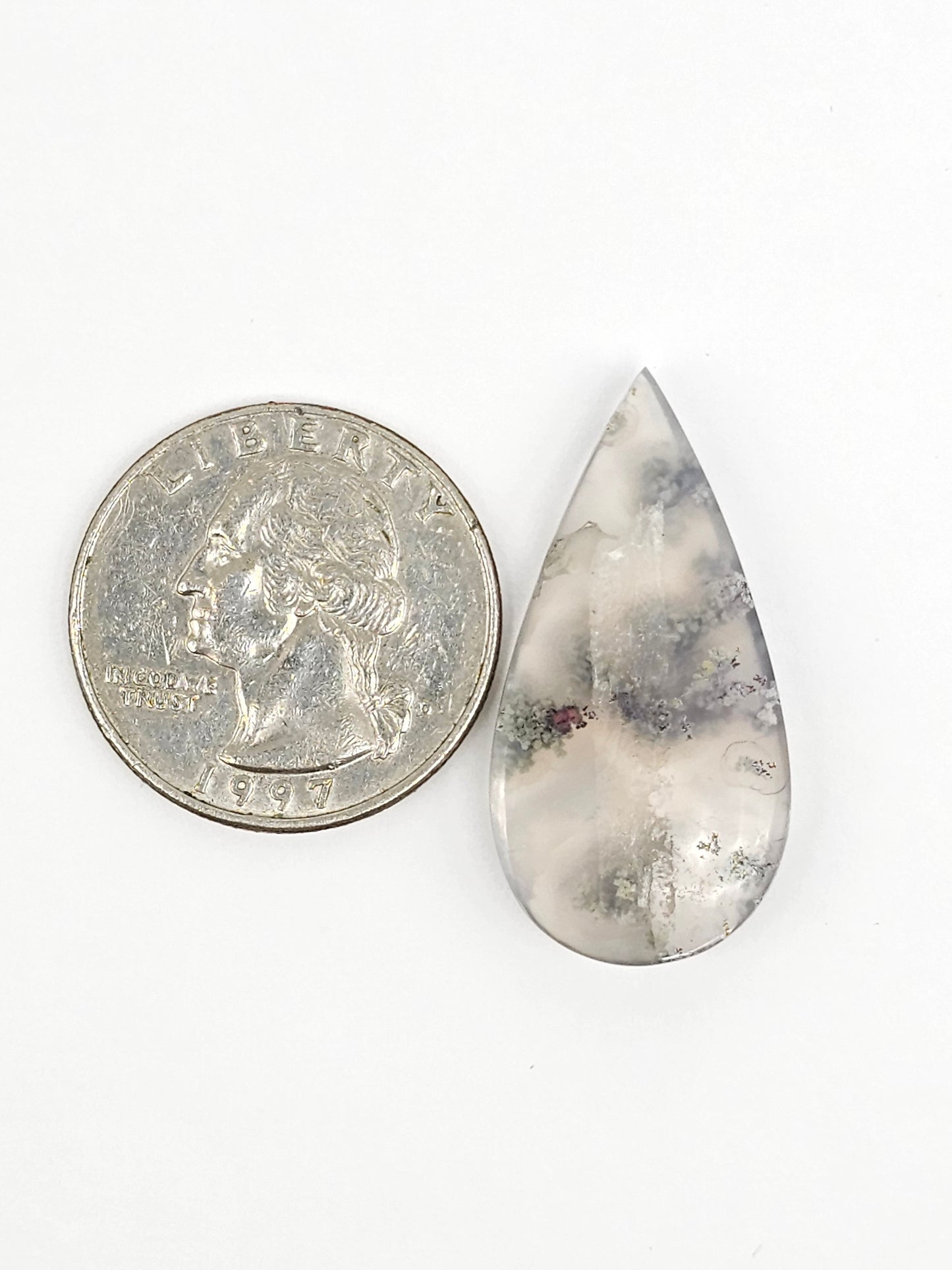 Moss agate cabochon