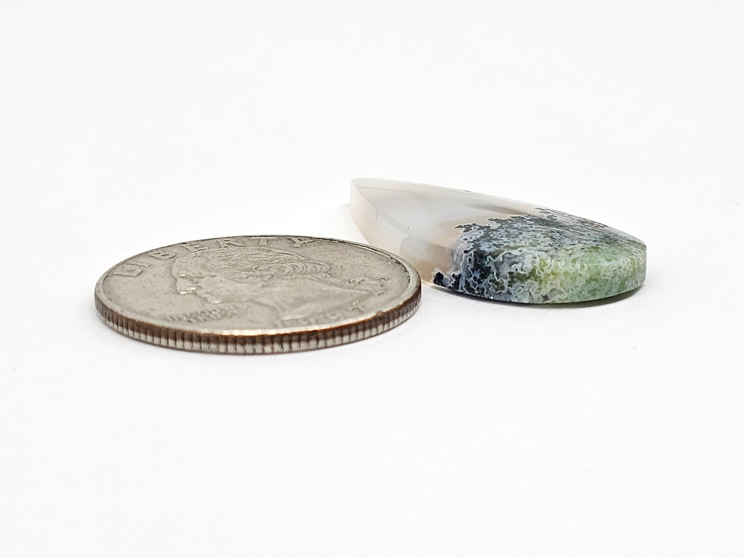 Moss agate cabochon