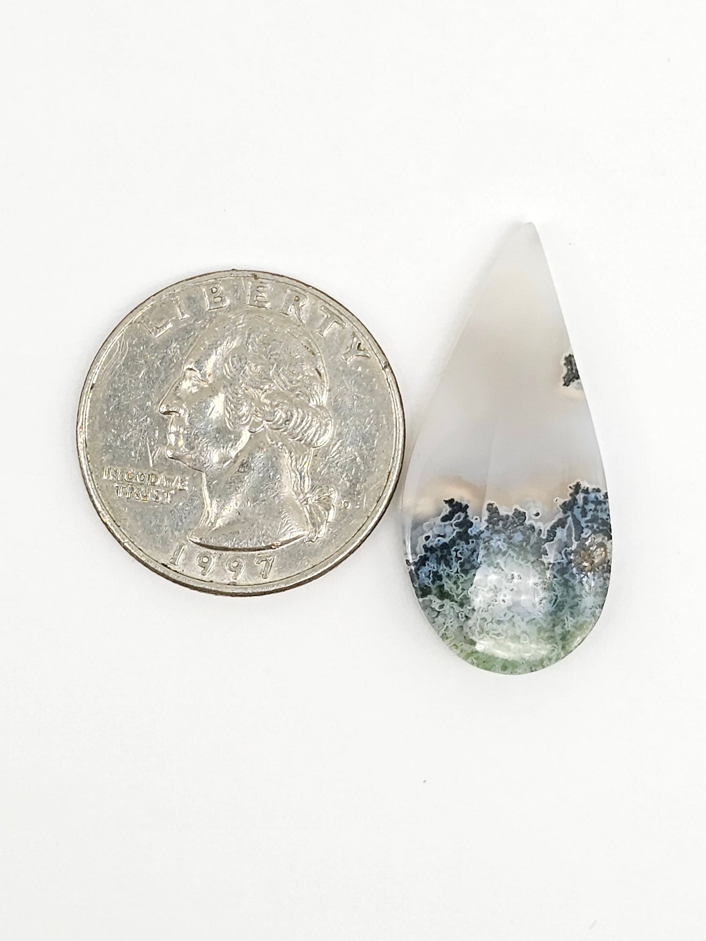 Moss agate cabochon
