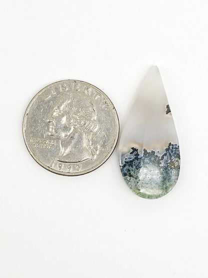 Moss agate cabochon