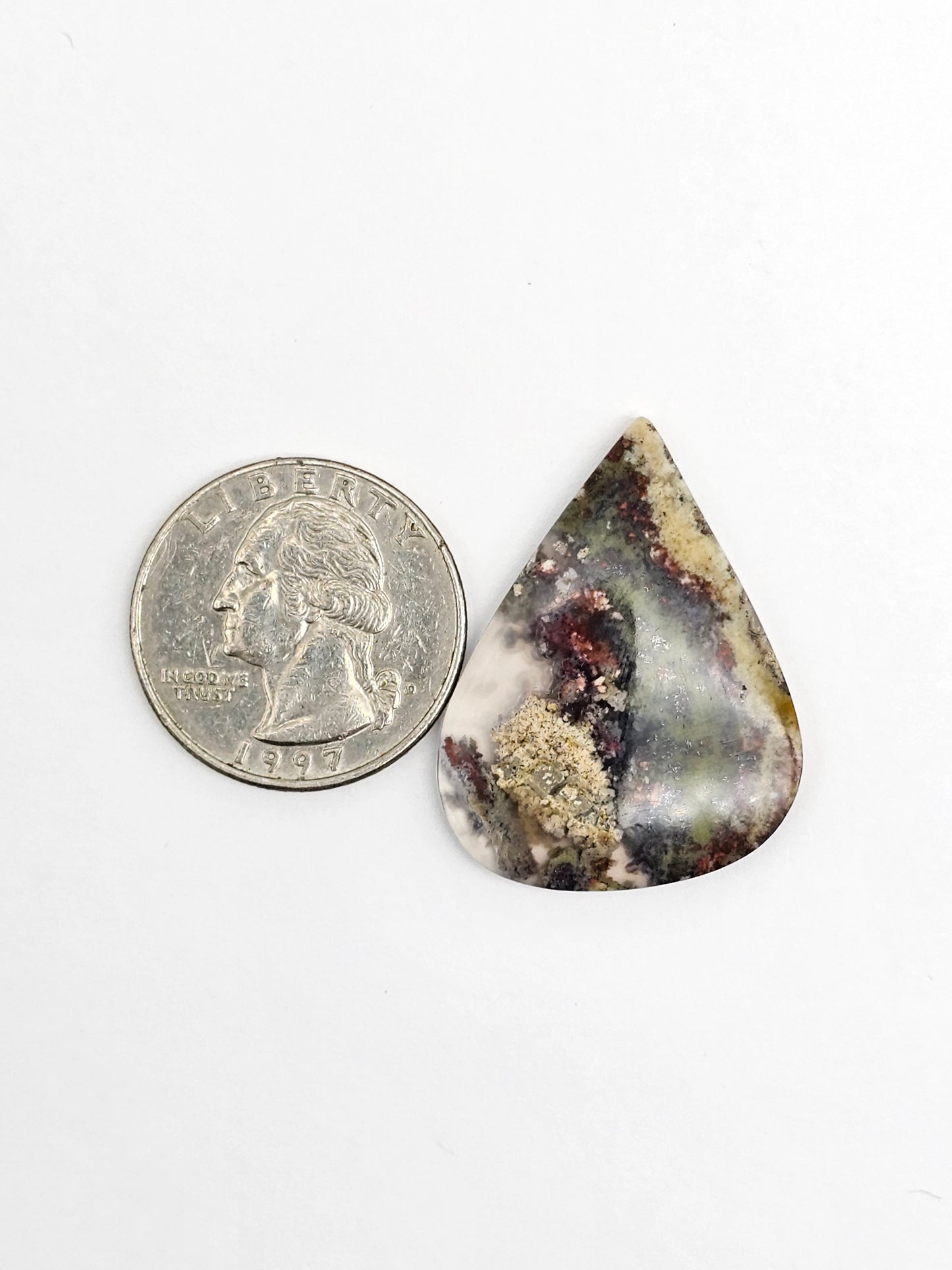 Moss agate cabochon
