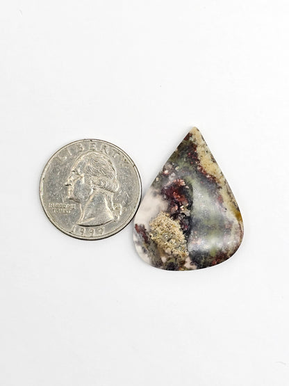 Moss agate cabochon