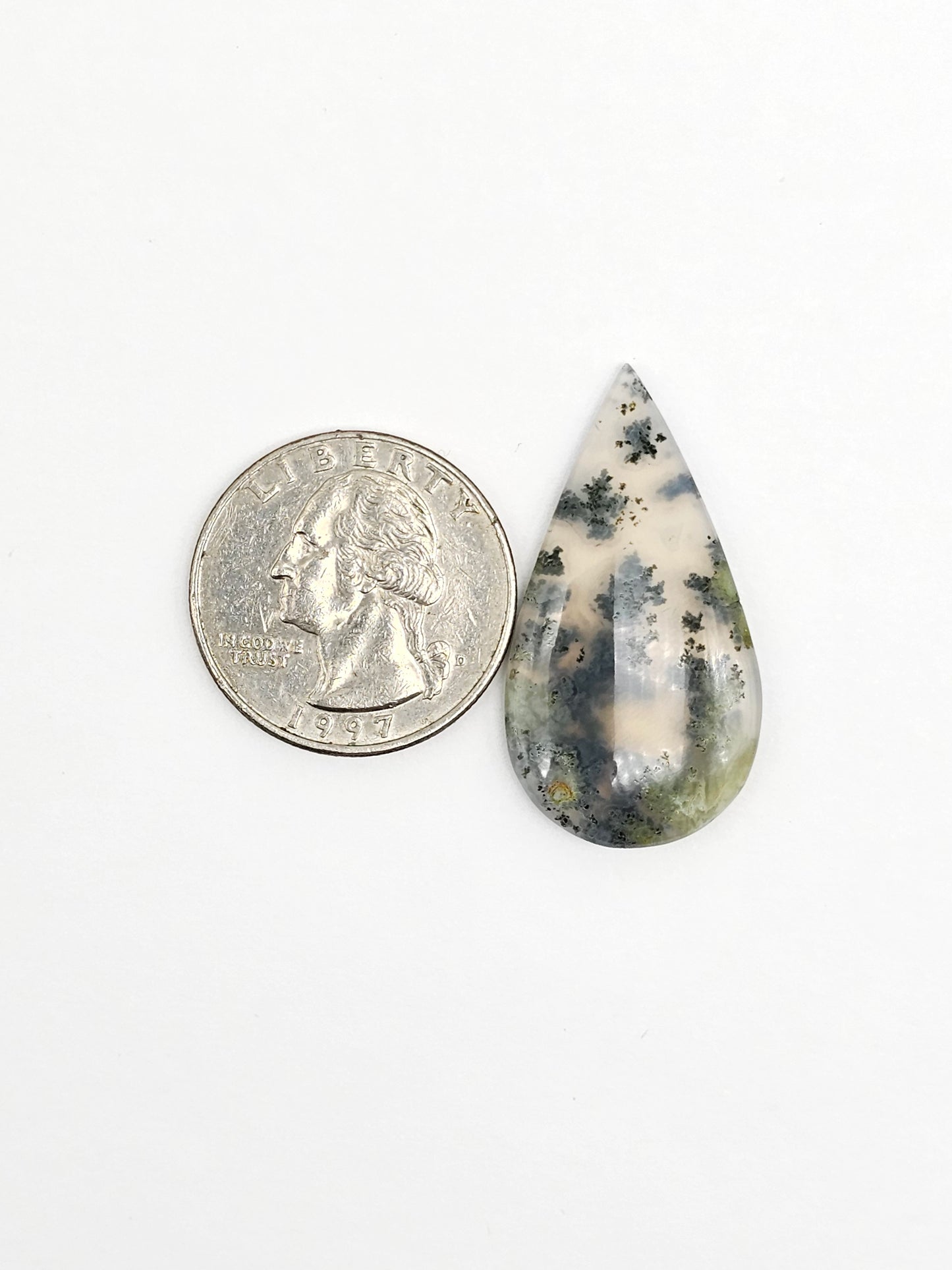 Moss agate cabochon