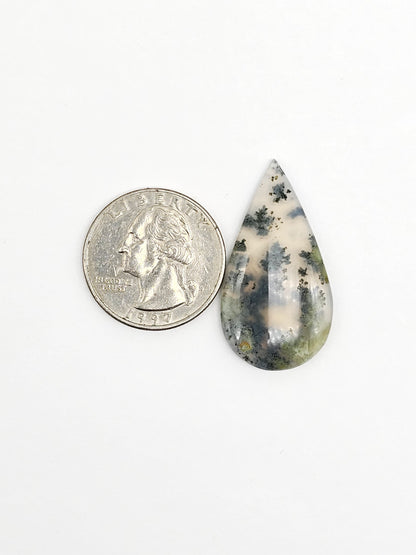 Moss agate cabochon