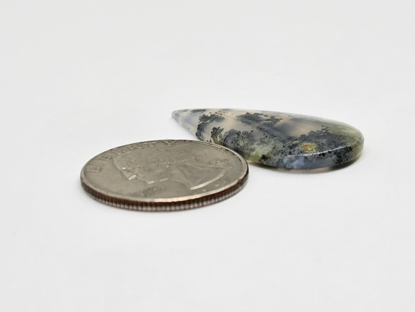 Moss agate cabochon