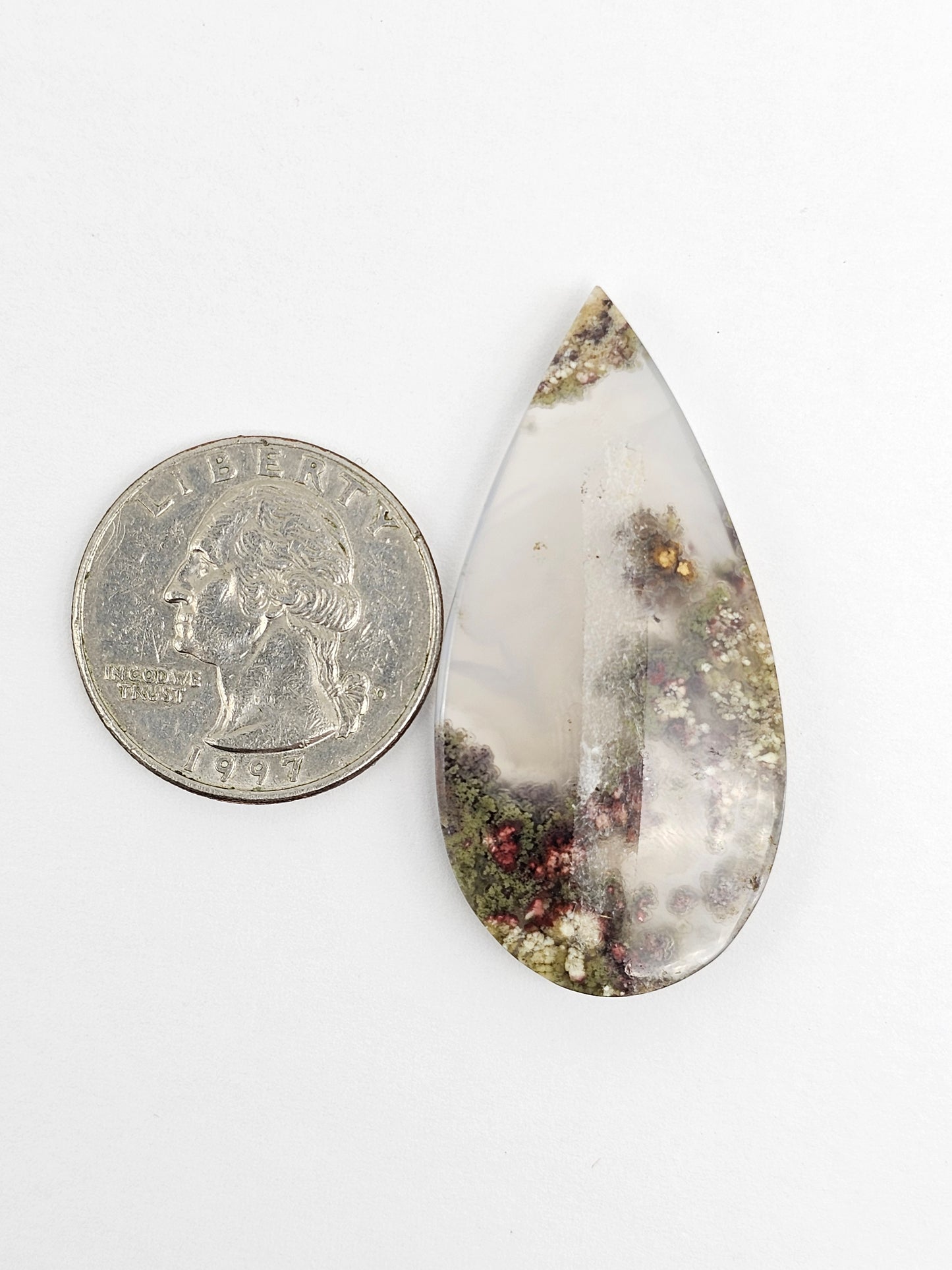 Moss agate cabochon