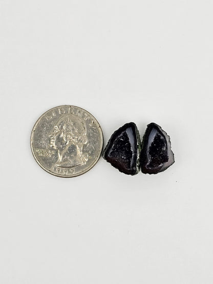 Tabasco Geode Cabochon Pair | Natural Mexican Geode