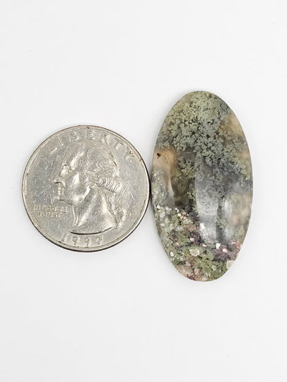 Moss agate cabochon