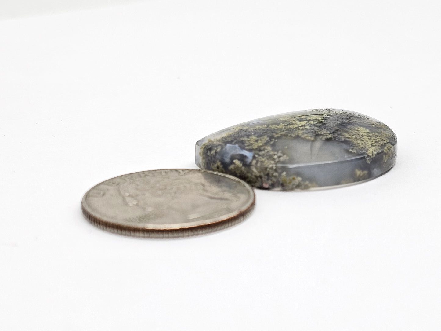 Moss agate cabochon