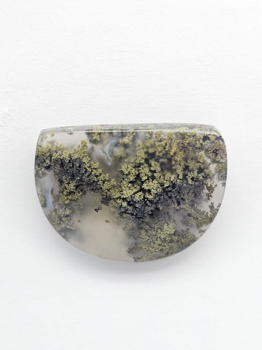 Moss agate cabochon
