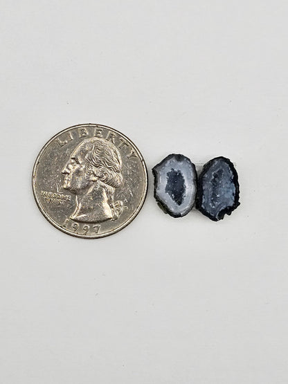 Tabasco Geode Cabochon Pair | Natural Mexican Geode