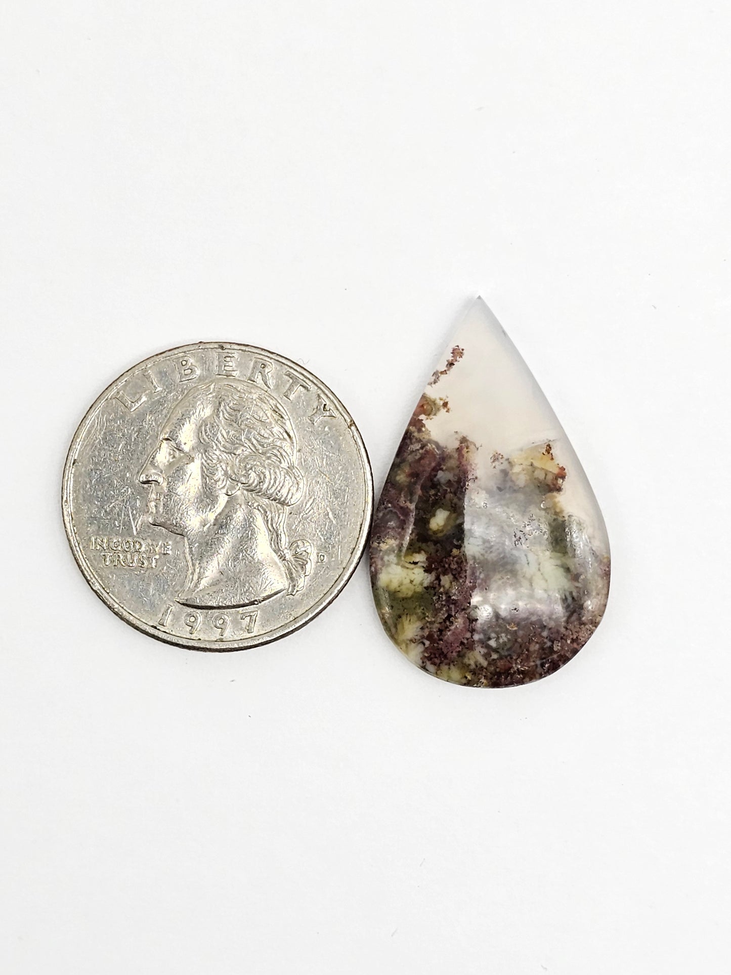 Moss agate cabochon