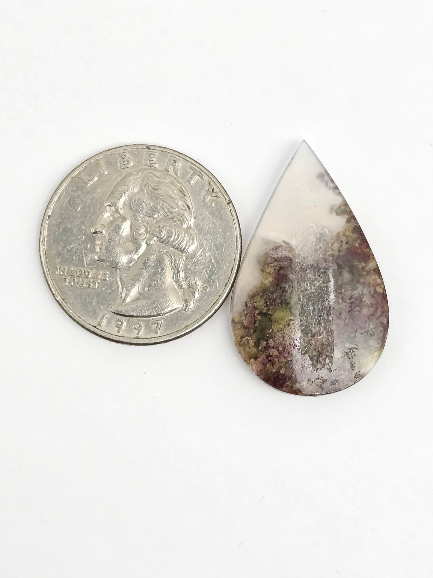Moss agate cabochon