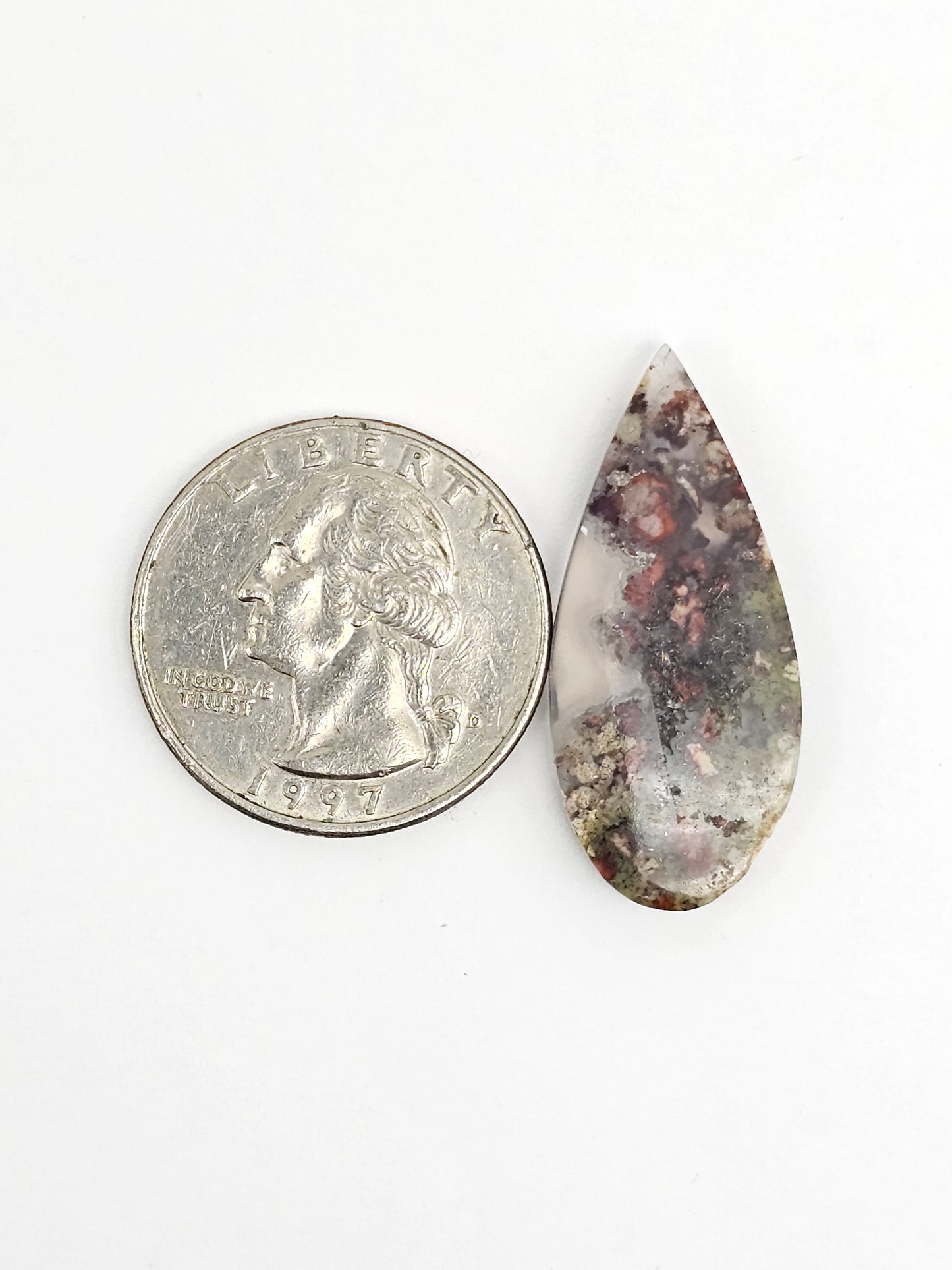 Moss agate cabochon