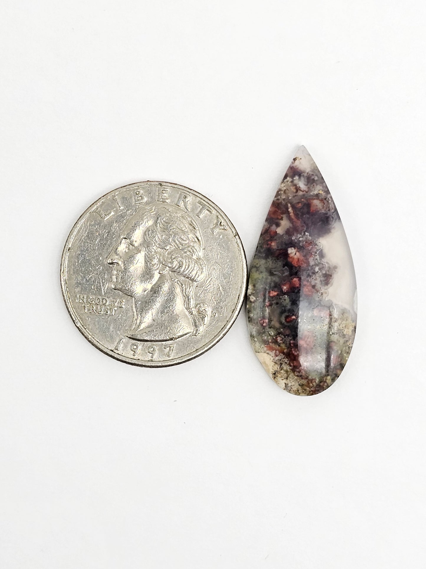 Moss agate cabochon