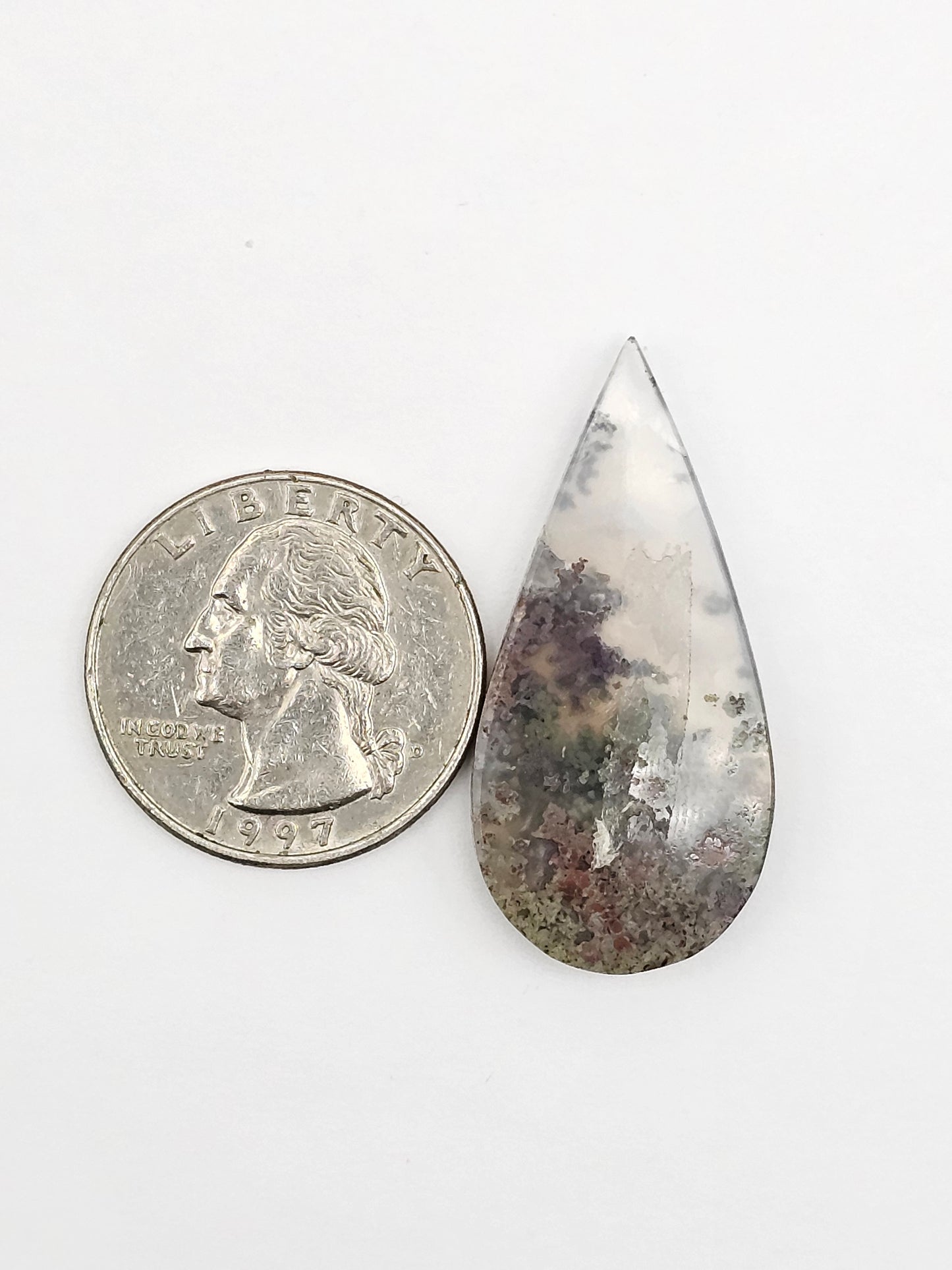 Moss agate cabochon