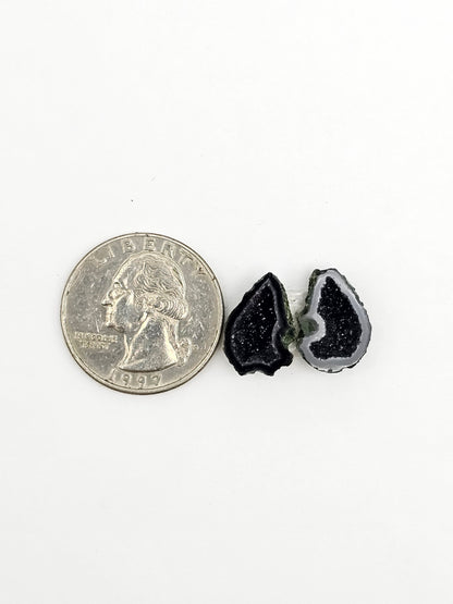 Tabasco Geode Cabochon Pair | Natural Mexican Geode