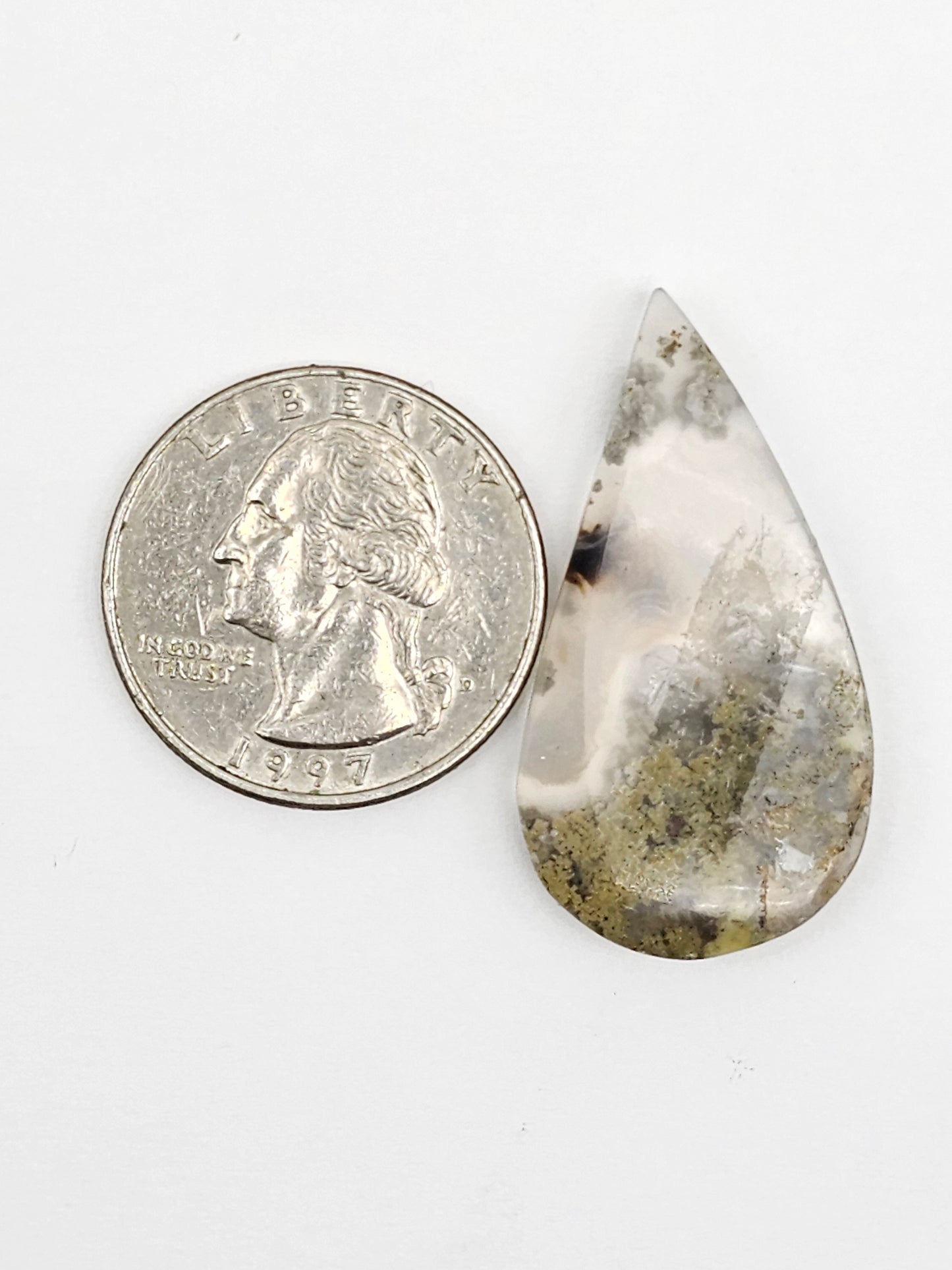 Moss agate cabochon