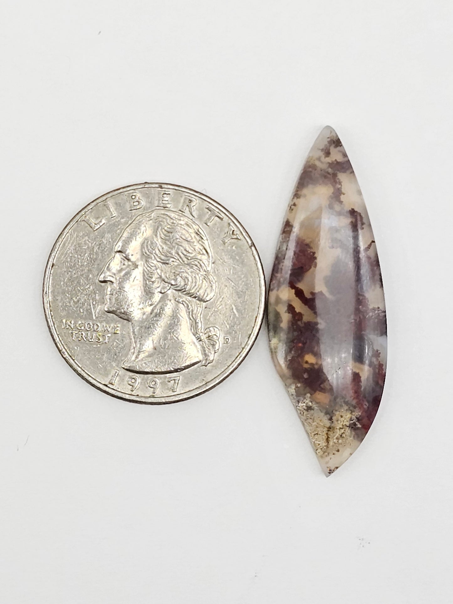 Moss agate cabochon