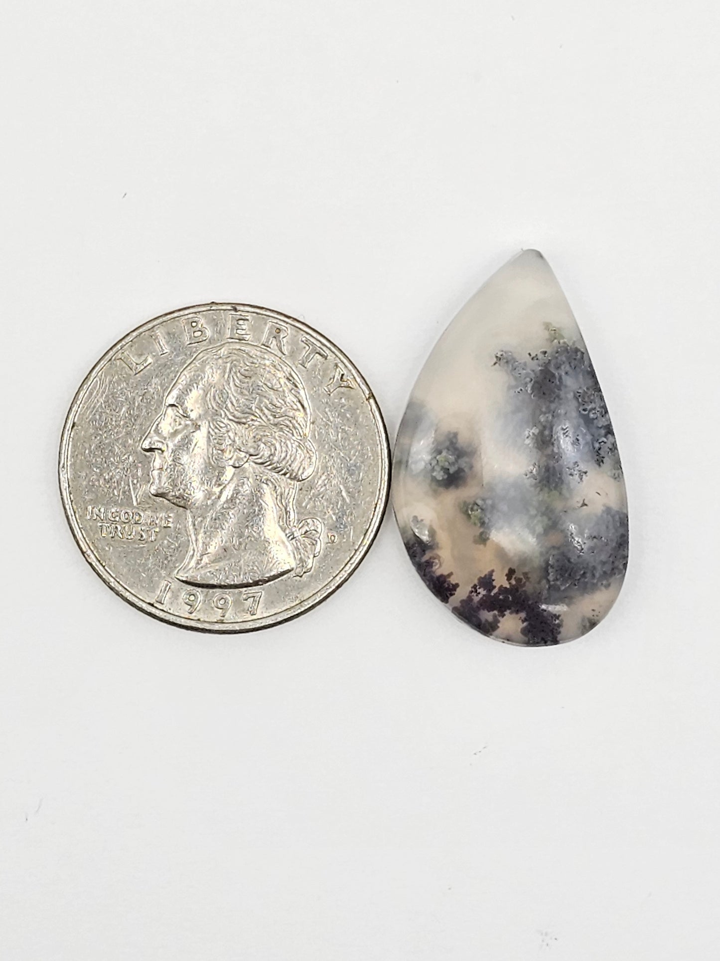 Moss agate cabochon