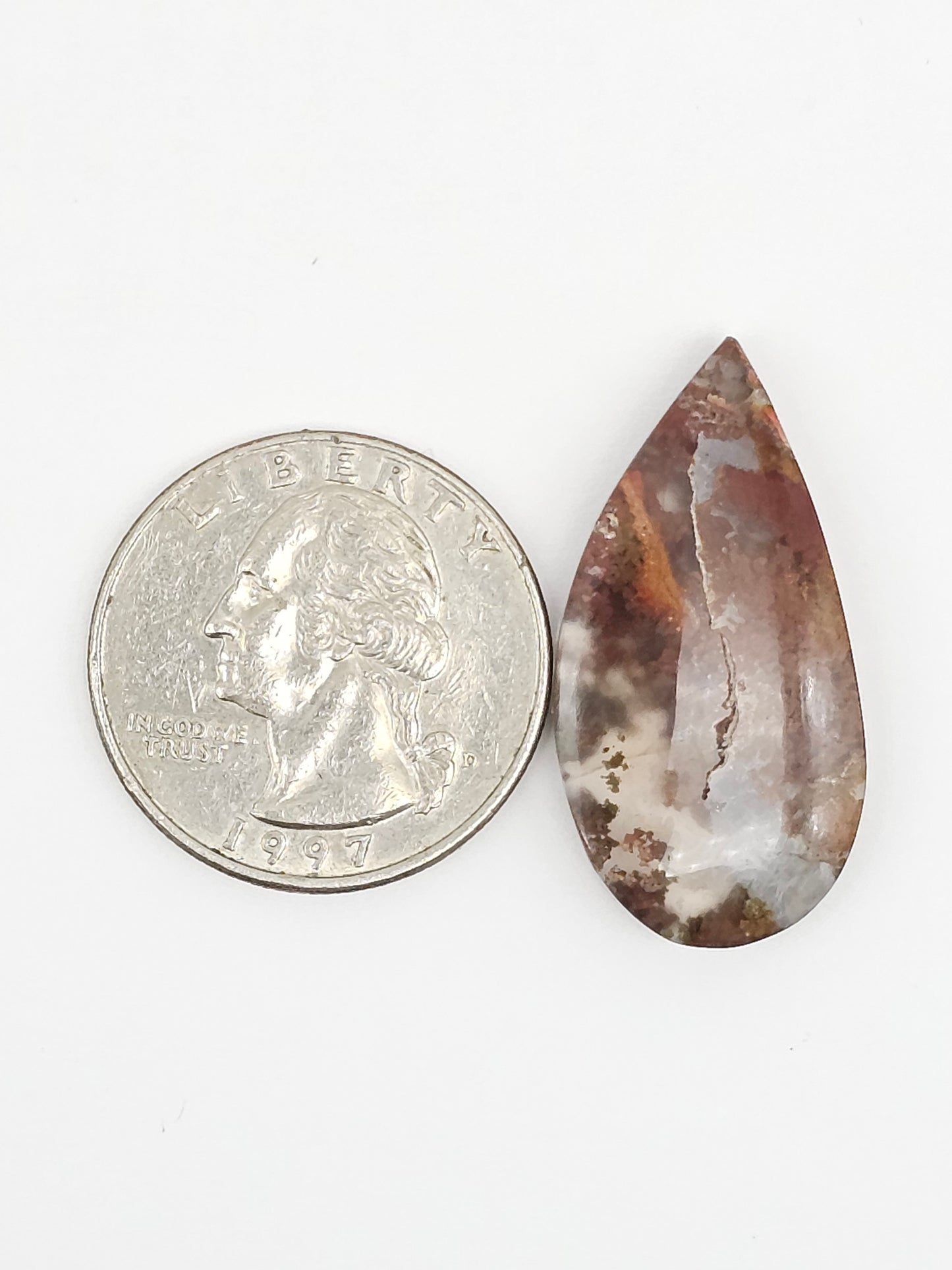 Moss agate cabochon