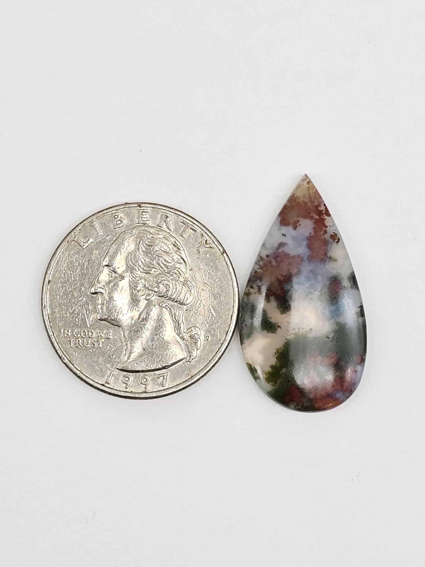 Moss agate cabochon