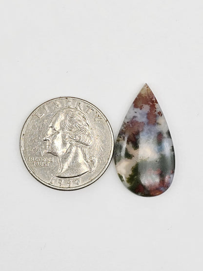 Moss agate cabochon
