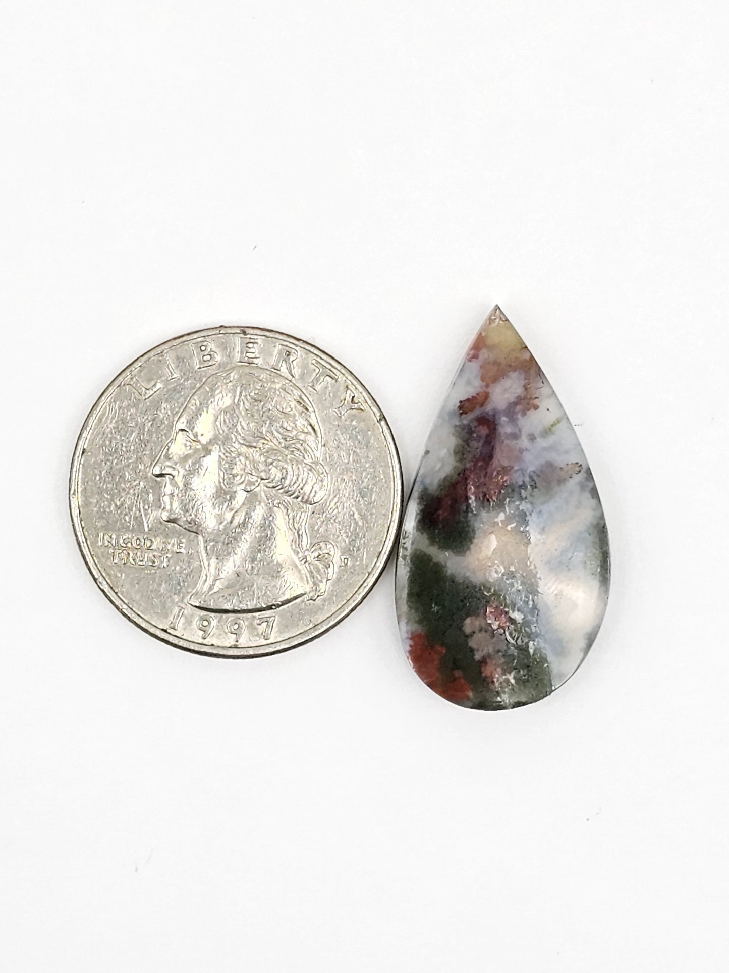 Moss agate cabochon