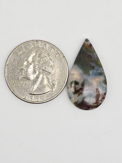 Moss agate cabochon