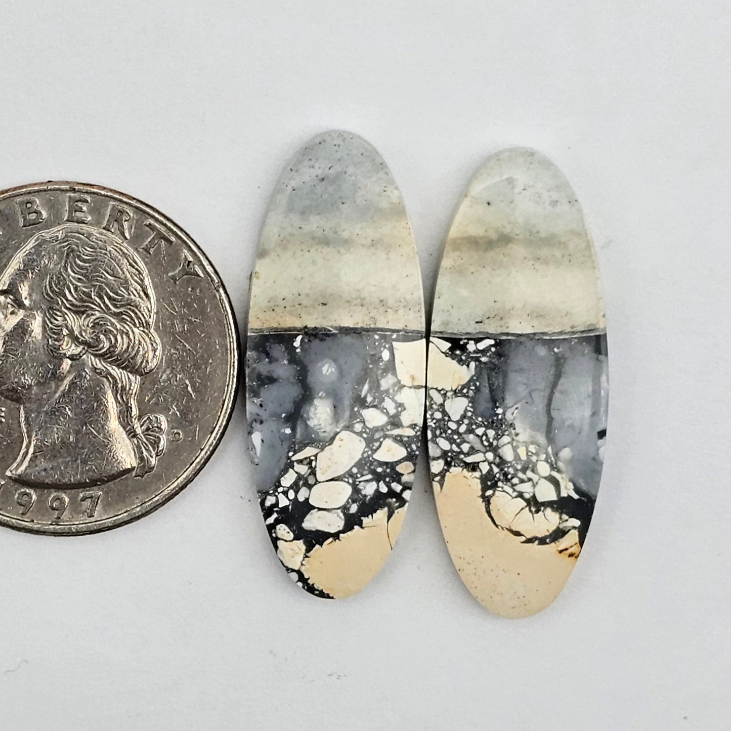 Maligano Jasper cabochon pair