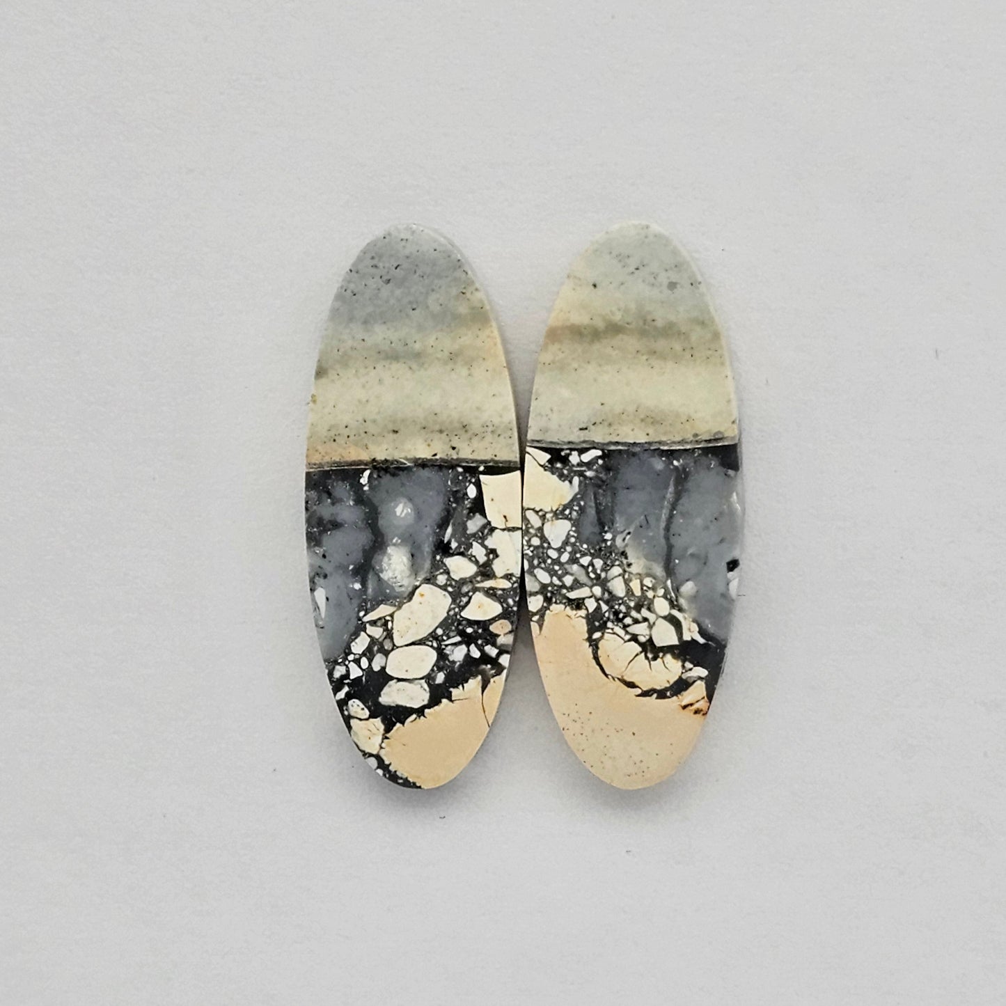 Maligano Jasper cabochon pair