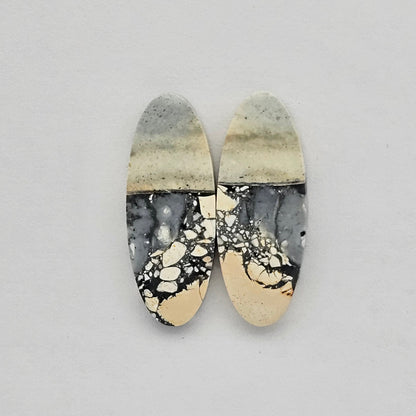 Maligano Jasper cabochon pair
