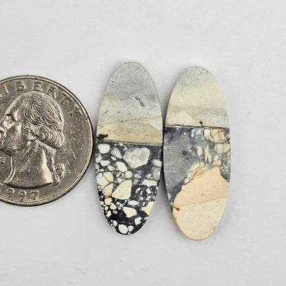 Maligano Jasper cabochon pair