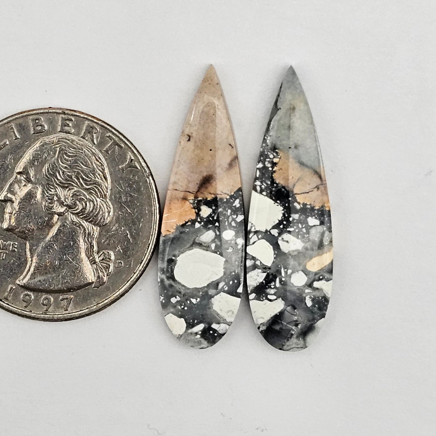 Maligano Jasper cabochon pair