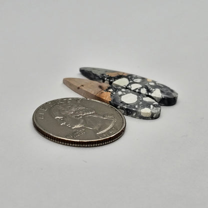 Maligano Jasper cabochon pair