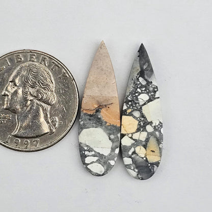 Maligano Jasper cabochon pair