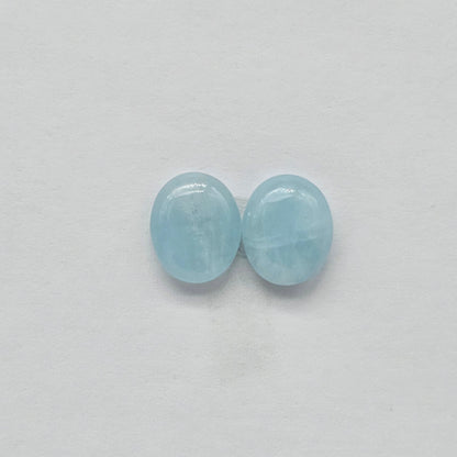 Aquamarine Silica Cabochon pair