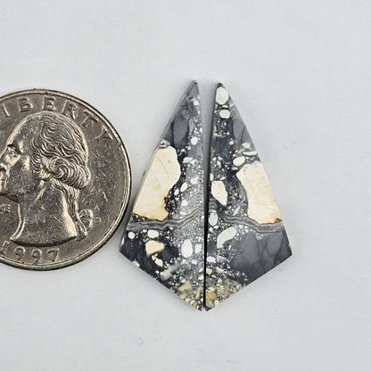 Maligano Jasper cabochon pair