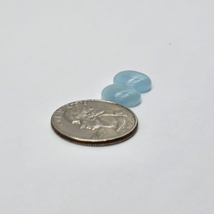Aquamarine Silica Cabochon pair