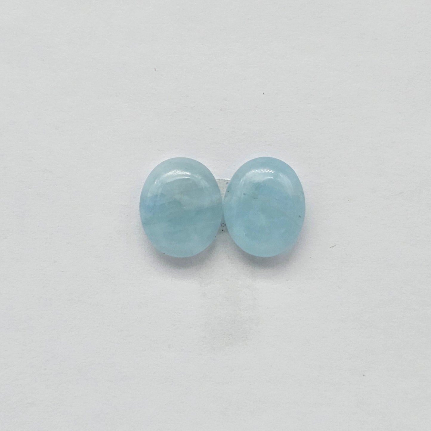 Aquamarine Silica Cabochon pair