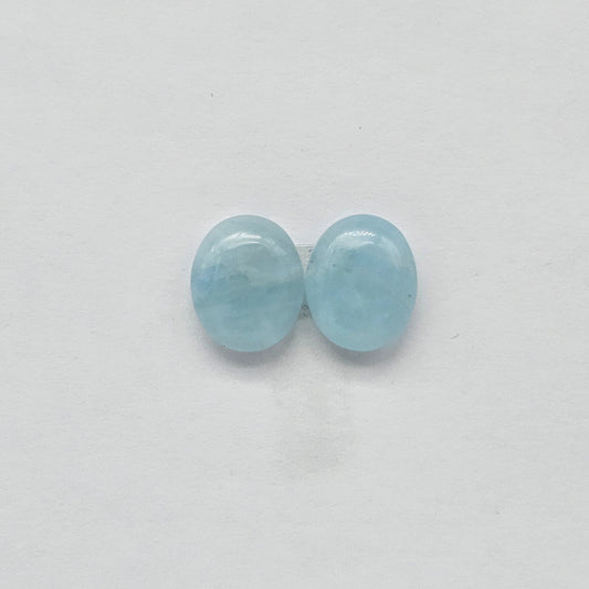 Aquamarine Silica Cabochon pair