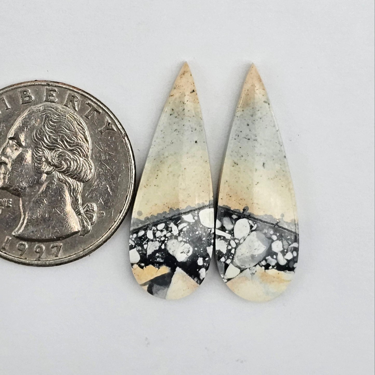 Maligano Jasper cabochon pair