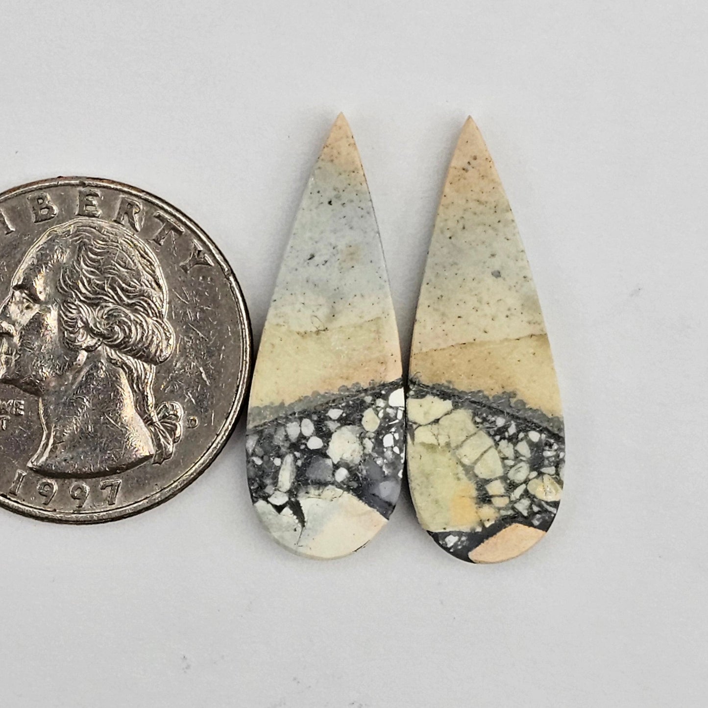 Maligano Jasper cabochon pair