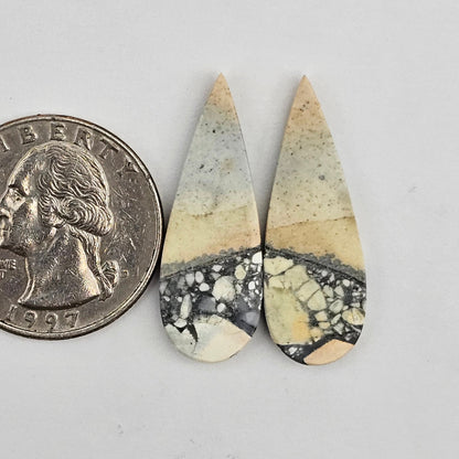 Maligano Jasper cabochon pair