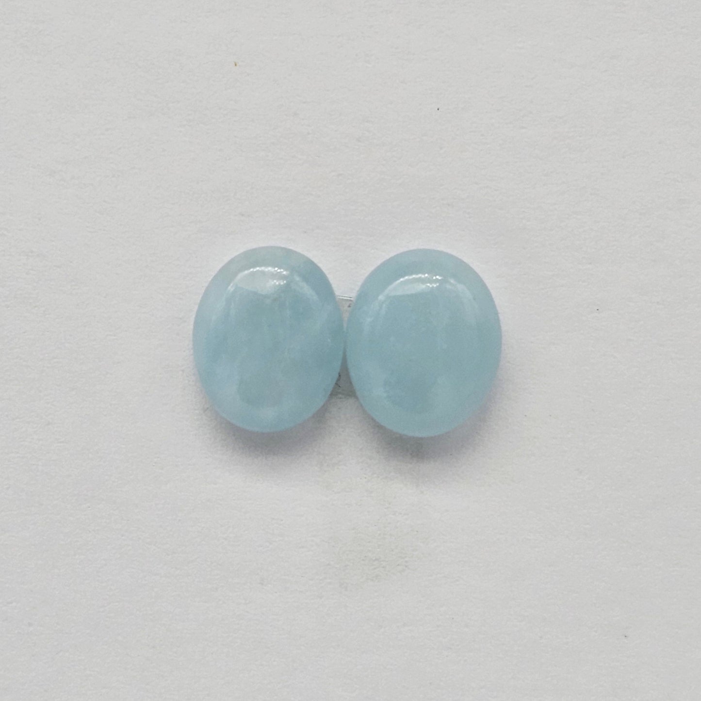 Aquamarine Silica Cabochon pair