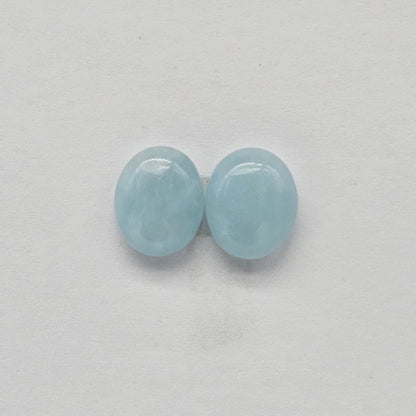Aquamarine Silica Cabochon pair