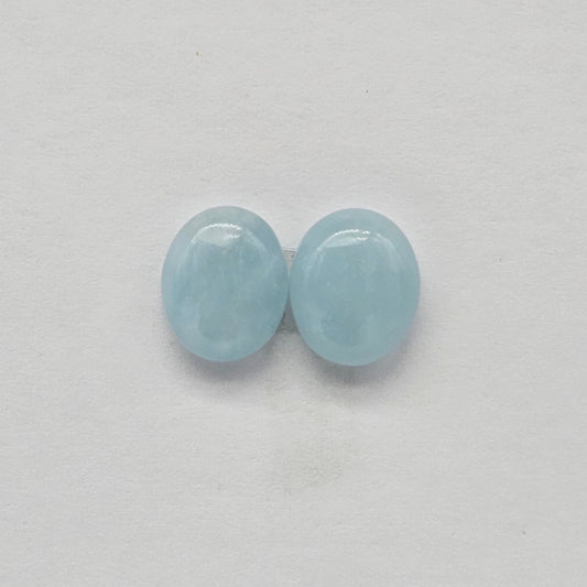 Aquamarine Silica Cabochon pair