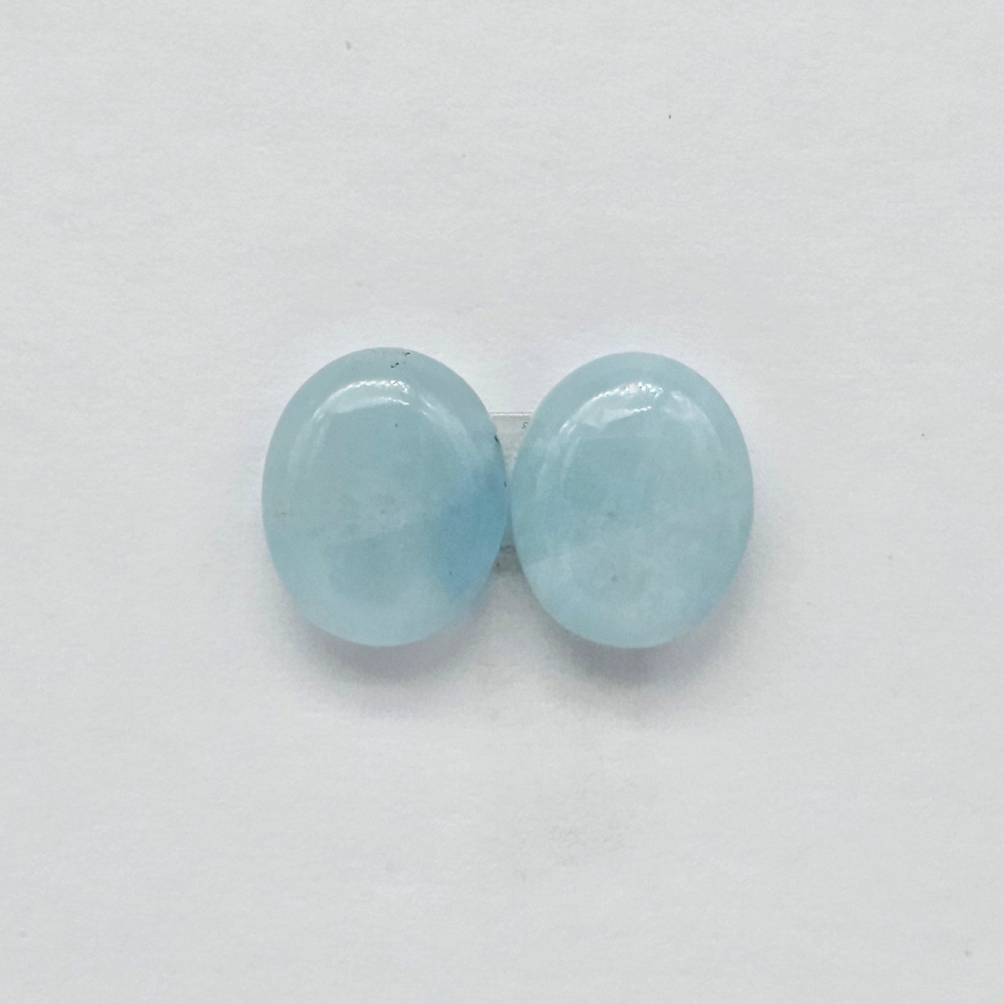 Aquamarine Silica Cabochon pair