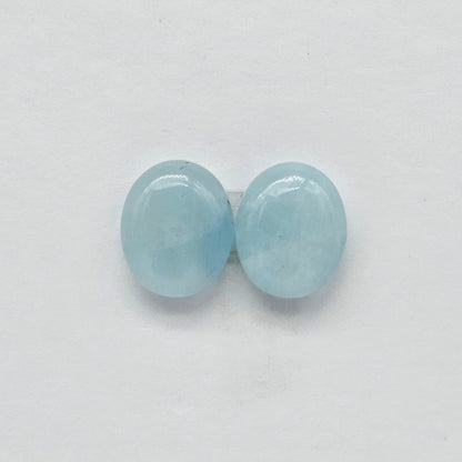 Aquamarine Silica Cabochon pair